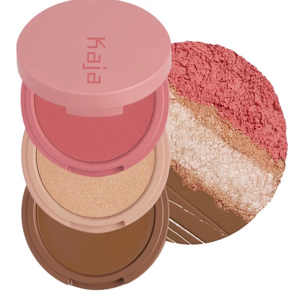 Kaja Radiant Flush Trio - Pink, Gold & Brown Contour Palette